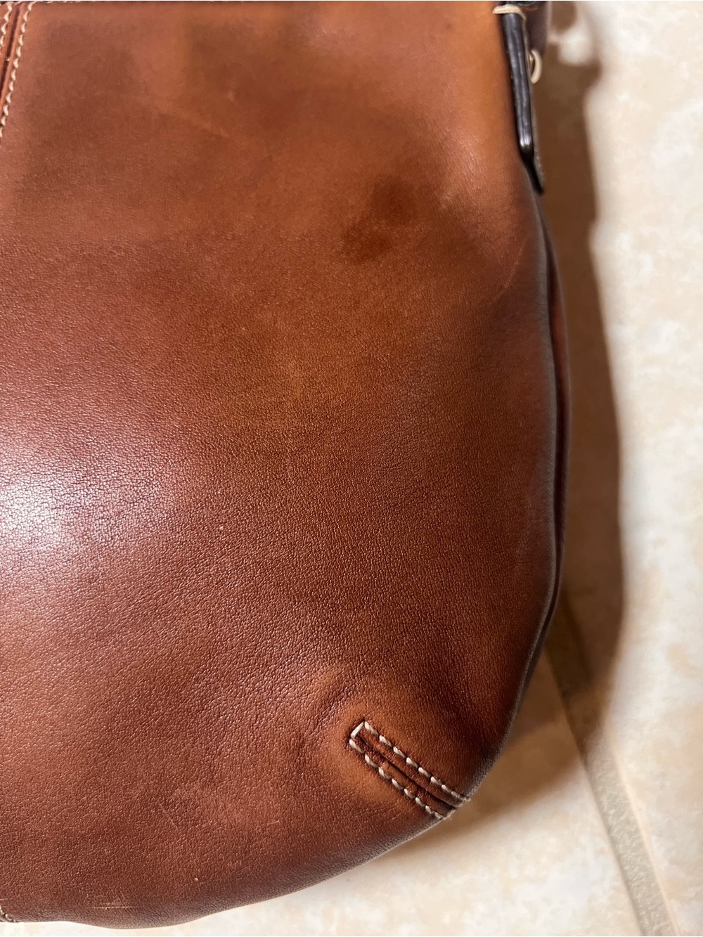 COACH Brown Leather Pleated Crossbody Bag Purse - Picture 8 of 9